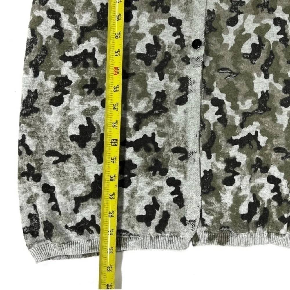 ELAN Long Cardigan Duster Boho Camo Camouflage Lightweight Sz M